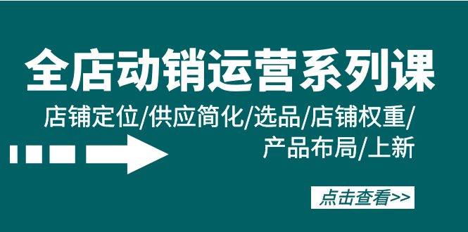 全店·动销运营系列课：店铺定位/供应简化/选品/店铺权重/产品布局/上新-忘忧资源库