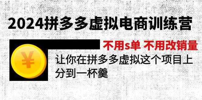 2024拼多多虚拟电商训练营 不s单 不改销量  做虚拟项目分一杯羹(更新10节)-忘忧资源库